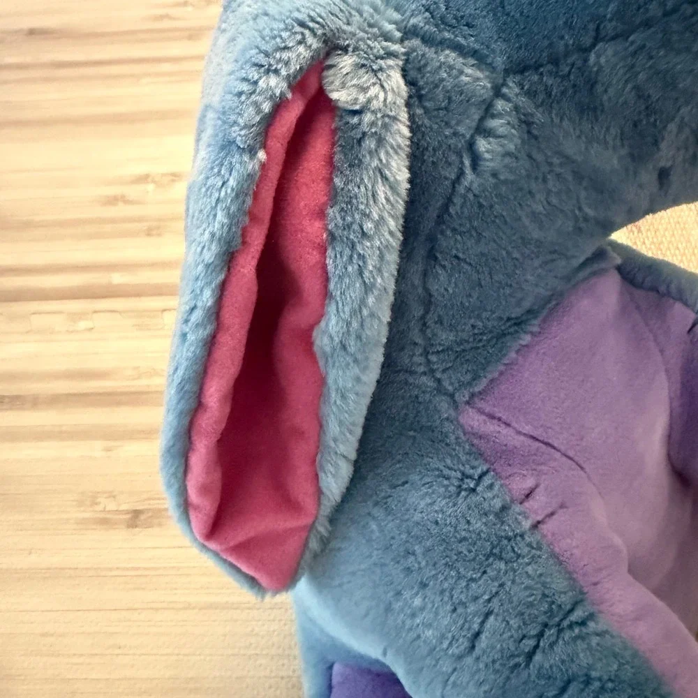 Disney Eeyore Plush Mattel Large Blue Pink Bow Detachable Tail Vintage 90s FLAW